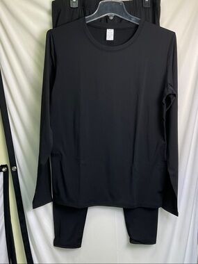 Men's Black Long-Sleeve Thermal Set